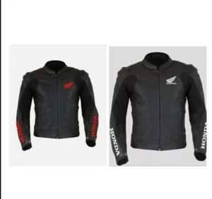 Honda Motorbike Cowhide Leather Jackets Motorcycle Racing Leather Jackets - Picture 1 of 6