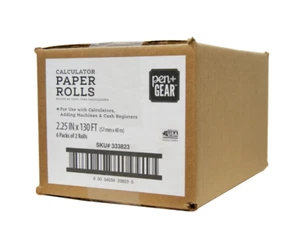 Pen+Gear Recycle Paper Roll 2.25in x 130ft, 2 Rolls, White 6 PACK OF 2 ROLLS - Picture 1 of 3