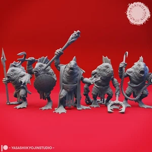 Kuo-Toa - 32/54mm Miniature for Tabletop RPGs (DnD, D&D, Pathfinder) - Picture 1 of 9