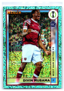 2022-23 Topps Merlin Divin Mubama Aqua Speckle /199 West Ham United Rookie #85