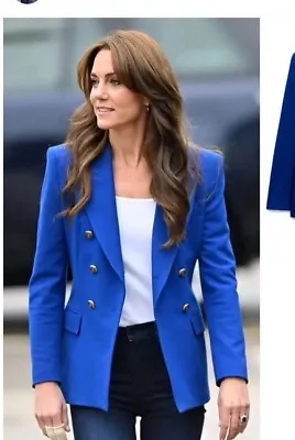 ZARA TAILORED DOUBLE-BREASTED BLAZER BLUISH NEW SS24 SIZE M REF. 7792/293 - Image 1 of 4