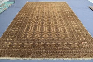 Tappeto Bokhara afgano vintage 6'6x9 piedi tappeto rustico tribale fatto a mano/tappeto soggiorno - Foto 1 di 13