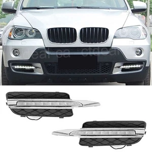 2X LED DRL Daytime Running Lights Fog Lamp Left & Right For BMW X5 E70 2007-2010 - Picture 1 of 5
