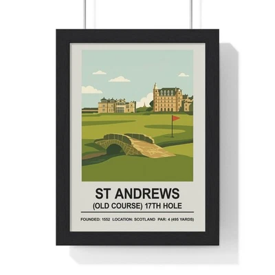 St Andrews 17th Hole Golf Poster A5 A4 A3 A2 Wall Art Print - Image 1 of 4