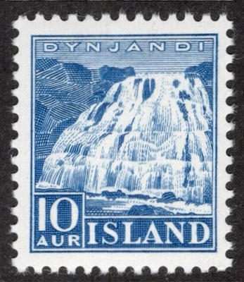 ISLANDIA 1935, SC-193, EN MUY BUEN ESTADO MNH** 10a, Dynjandi Falls, scv $90,00 *Sellos de la bahía* Foto 1 de 2