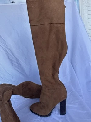 Aldo Winker Over the Knee Thigh High Suede Boots Camel Brown  7 Medium    - Image 1 of 3