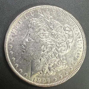 1897 MORGAN DOLLAR ~ CH AU - Picture 1 of 2