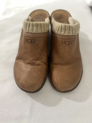 UGG Australia Women's Gael Wedge Slip On Clogs Chestnut Brown SZ 10 Fur Lined - Image 1 of 4