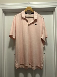 Camisa polo de golf Nike Dri-Fit manga corta para hombre talla XL naranja coral a rayas - Imagen 1 de 6