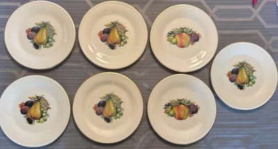 Lenox Especial Postre Ensalada Fruta Diseño Borde Dorado Marfil Manzana Pera 8” Lote de 7 Foto 1 de 4