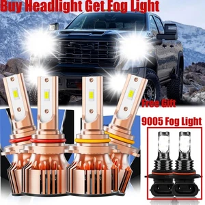 For GMC Sierra 1500 2003-2005 6x LED Headlight Kit High Low Beam Fog Light Bulbs - Picture 1 of 11