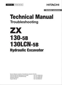 Hitachi ZX130-5B130LCN-5B Bagger Fehlersuche + Schaltplan Technisches Handbuch - Bild 1 von 10