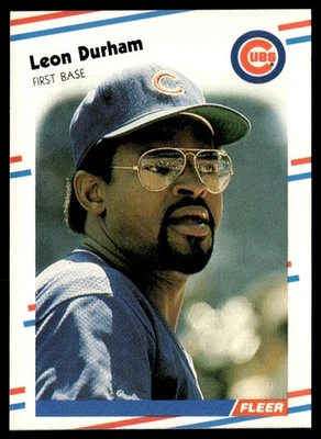 1988 Fleer Leon Durham Chicago Cubs #420 - Image 1 of 2
