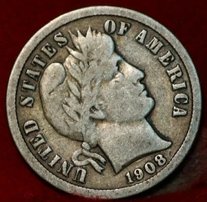1908 Philadelphia Mint Silver Barber Dime - Picture 1 of 2