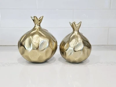 Juego de 2 candelabros de granada dorada estilo griego moderno decoración del hogar de vacaciones Foto 1 de 4