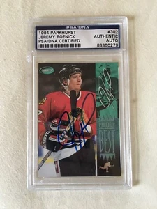 Jeremy Roenick AUTOGRAPHED ON CARD 1994 Parkhurst PSA/DNA COA RARE - Picture 1 of 4