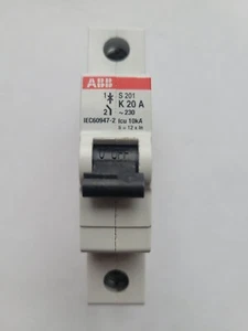 Disyuntor ABB S201-K20, curva K, 1 polo, 20A, 480Y/277 VAC, UL1077, DIN - Imagen 1 de 3