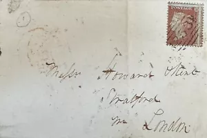 GB QV 1856 GANZER PENNY ROTER STERN VON DEWSBURY NACH LONDON DT 21. JANUAR 1856 - Bild 1 von 2