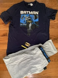Batman ADULTS Men’s Short-Sleeved Pajamas lounge wear 2 pieces set size XXL - Picture 1 of 14