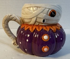Johanna Parker Design Halloween Mummy Pumpkin Ceramic Mug Cup - Picture 1 of 6