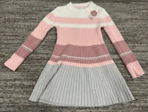 Cupcakes And Cashmere Girls Flower Stripes Sweater Dress Size Small (5/6) - Picture 1 of 7