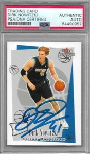 Dirk Nowitzki Signed Auto 2003 Fleer Tradition Dallas Mavericks Card - PSA/DNA - Picture 1 of 1