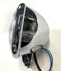 5-3/4" Chrome Headlight Assembly For Harley Chopper Bobber Custom Motorcycles - Picture 1 of 3