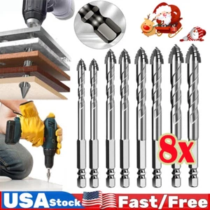 4-8 PCS High Strength Oblique Head Eccentric Drill Bit, Concrete Drill Bit Sets - Picture 1 of 17
