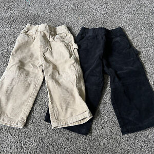 Two Pairs Corduroy pants Childrens Place size 18 month Khaki Black