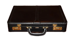 ANTLER Vintage Working Combination Lock Black Briefcase - Scuffs/Marks - Picture 1 of 11