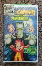 Alvin and the Chipmunks Meet Frankenstein VHS Clam Case New With Flashlight