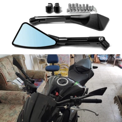 Universal Motorcycle CNC Black Rearview Mirrors For Honda Suzuki Yamaha Kawasaki - Image 1 of 4
