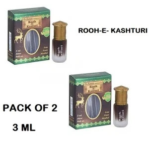 Al Nuaim Rooh-E-Kashturi 3ml Attar Parfum Huile Durable Parfum Paquet De 2