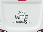 Caravan Camper Van Motor Home Sticker Mountain Range Adventure Awaits (BB407)