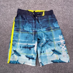Zero Exposure Swim Trunks Boys Youth Large 7 Board Shorts Blue Mesh Lining Shark - Picture 1 of 11