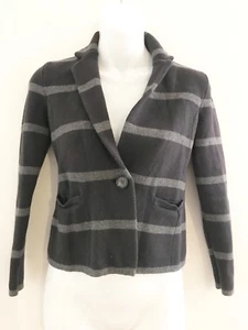 Ann Taylor LOFT gestreifter Blazer grau Jacke Karriere Arbeit Petites Damen Gr. XXSP - Bild 1 von 6