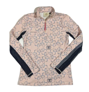 Ronner Sport Longsleeve Mesh 3/4 Zip Graphic Top Small Pink Blue Equestrian - Picture 1 of 15