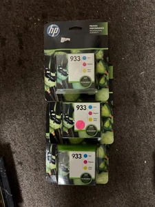 Genuine HP 933 3-Pack Ink Cartridges Cyan Magenta Yellow Expired Lot of 3 NEW! - Picture 1 of 1
