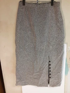 Grauer Tweed Midi Rock 31W 35L - Bild 1 von 5