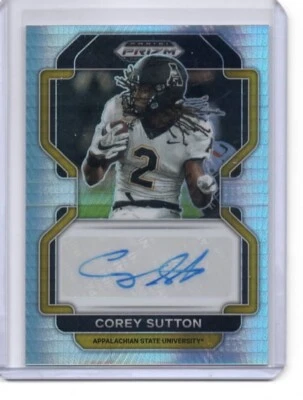 Corey Sutton 2022 Prizm Draft Picks Hyper Silver Prizm Auto Autograph Rc - Image 1 of 2