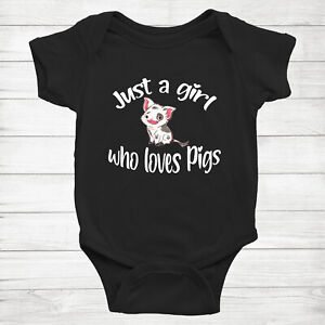 Pig Girls Bodysuit Just a Girl Who Loves Pigs Romper Little Piggy Outfit Gift