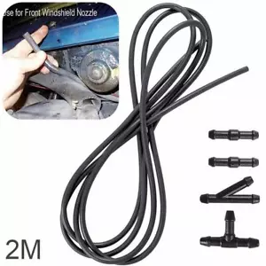 Black Rubber Windscreen Wiper Washer Jet Tube Pipe Hose 200cm Car Auto Parts= - Picture 1 of 12