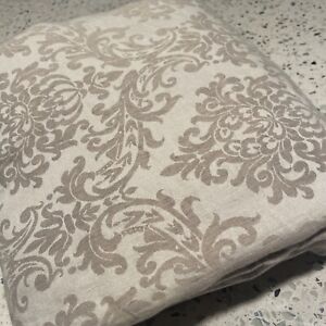 New RH Chambers Linen Blend Jacquard Tan Queen Duvet Cover Portugal