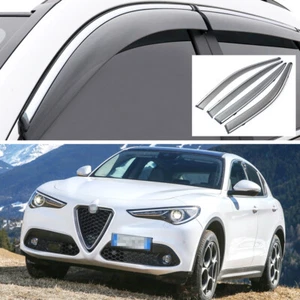 Rain Guards Vent Shade Deflector Window Visor for 2018-2023 Alfa Romeo Stelvio - Picture 1 of 8
