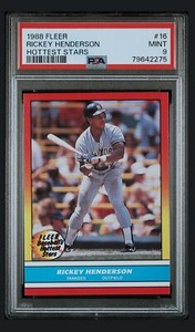 1988 Fleer Hottest Stars Rickey Henderson #16 PSA 9 MINT Yankees HOF 
