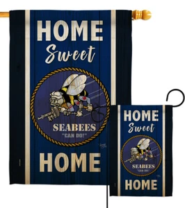 Home Sweet Seabees Garden Flag Armed Forces Navy Gift Yard House Banner - Picture 1 of 13