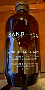 SAND + FOG VANILLA SANDALWOOD Body Wash/Shower Gel 32oz Flip Top JUMBO Free Ship - Picture 1 of 2