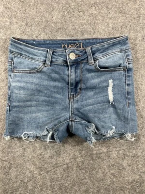 Shorts jeans feminino Rue 21 2 azul jeans corte casual desgastado - Imagem 1 de 4