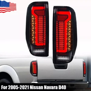 LED Tail Lights For 2005 06 07-2021 Nissan Navara D40 Frontier Rear Lamps Smoked - Picture 1 of 12