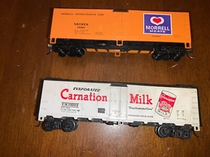 Athearn HO Scale Morrell 40' PD Wood Reefer & Carnation 40’ Steel Reefer KD’s - Picture 1 of 9